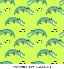 African animal seamless pattern. Crocodile background for children's textiles, Wallpaper and other surfaces