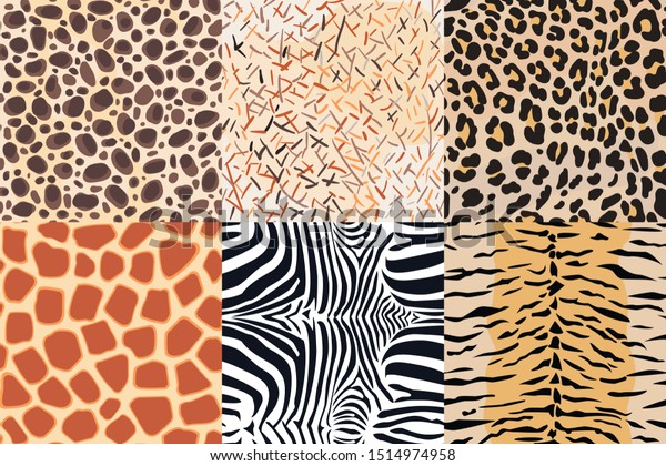 African Animal Skin Collection Seamless Pattern Stock Vector (Royalty ...