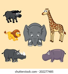 African animal vector set. 