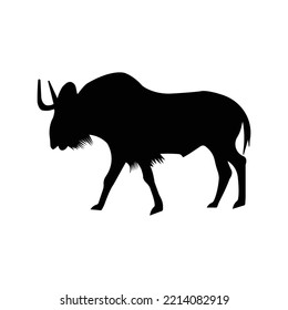 African animal wildebeest gnu icon | Black Vector illustration |