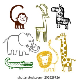 African animals color
