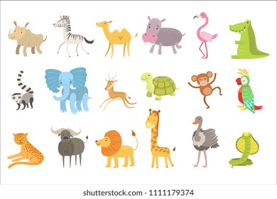 Illustrationssatz für afrikanische Tiere