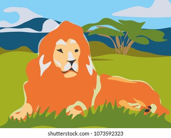 African animals lion