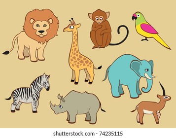 african animals set