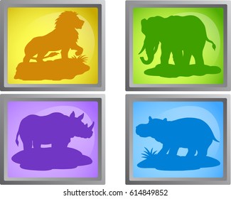 African animals set of images
