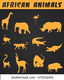 African animals silhouette