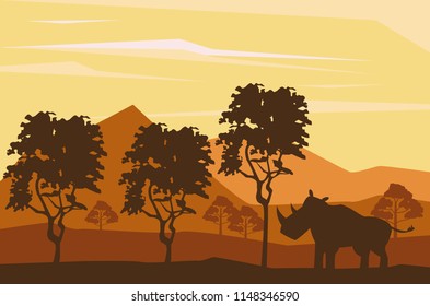 African animals silhouettes
