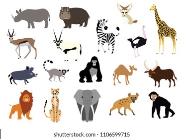 African animals vector 