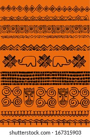 African animals.African Seth. African infographics Tribal set