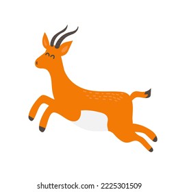 African antelope cartoon drawing  Isolated vector illustration  Cute hand drawn style