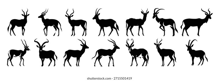 afrikanische antilope vektor silhouette bündel schwarz silhouetten
