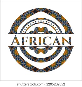 African arabesque badge. arabic decoration.