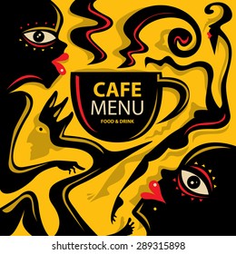 African Art Coffee Menu, Cafe Restaurant Concept (Vector Art)