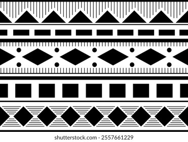 African art decoration tribal geometric, drawing of ancient ethnic traditional symbols and ornate.