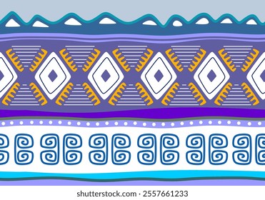 African art decoration tribal geometric, drawing of ancient ethnic traditional symbols and ornate.