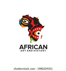 African art logo design vector template