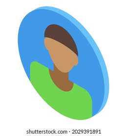 Icono de avatar africano vector isométrico. Cara de usuario. Carácter masculino