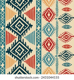 African Aztec Doodle Ethnic Grunge Mexican Pattern.Tribal Drawing  Geometric Navajo Abstract Peru.Drawn Native American Graphic Indian Stripe Handmade Mexico Wallpaper Art Print Textile Fabric .