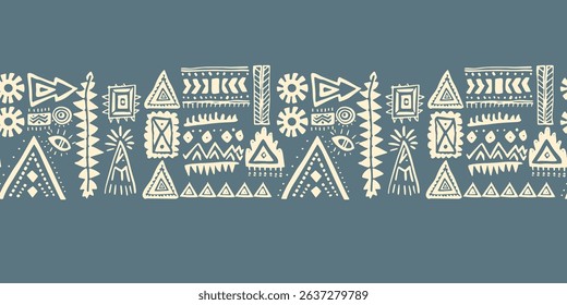 African Aztec Doodle Ethnic Grunge Mexican Pattern.Tribal Drawing  Geometric Navajo Abstract Peru.Drawn Native American Graphic Indian Stripe Handmade Mexico Wallpaper Art Print Textile Fabric .