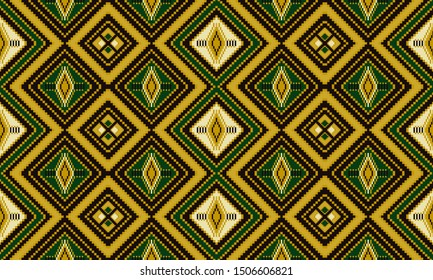 African, Aztec geometric seamless pattern. Kente cloth. Ethnic colorful print.