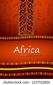 African or Aztec Hand-Drawn Ethnic Background. Abstract Tribal Vector Pattern. Vertical Orientation
