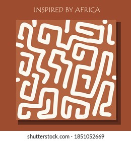African background, flyer with grunge tribal traditional pattern. Conceptual design, Ethnic ornament. Warm browns. Trend illustration.
