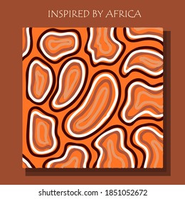 African background, flyer with grunge tribal traditional pattern. Conceptual design, Ethnic ornament. Warm browns. Trend illustration.