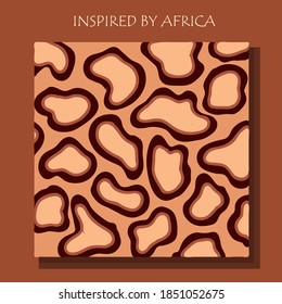 African background, flyer with grunge tribal traditional pattern. Conceptual design, Ethnic ornament. Warm browns. Trend illustration.