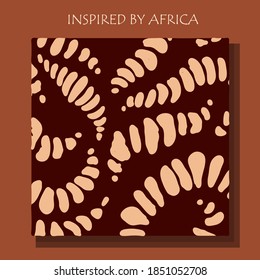 African background, flyer with grunge tribal traditional pattern. Conceptual design, Ethnic ornament. Warm browns. Trend illustration.
