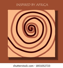 African background, flyer with grunge tribal traditional pattern. Conceptual design, Ethnic ornament. Warm browns. Trend illustration.