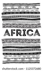 African background, flyer with tribal traditional pattern. Concept design