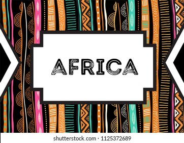 African background, flyer with tribal traditional grunge pattern. Concept design