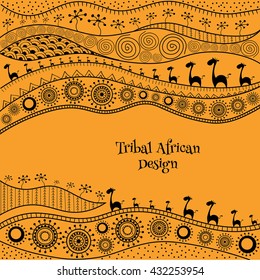 African background template for cover, magazine, banner, card and flyer design. Vector illustration.