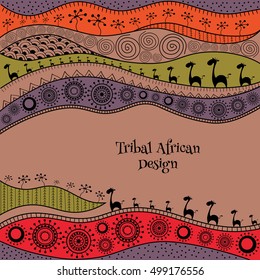 African background template for cover, magazine, banner, card and flyer design. Vector illustration.