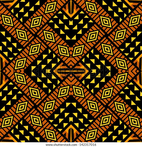 African Background Tribal Style Seamless Pattern Stock Vector (royalty 