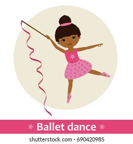 African Ballerina with Pink Ribbon