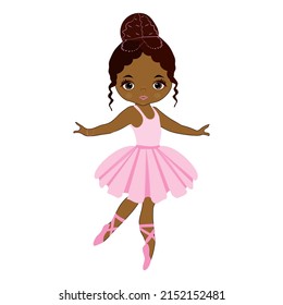 An African ballerina.Vector illustration isolated on a white background.High quality.Illustration by layers.