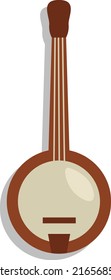 African Banjo, Illustration, Vector, On A White Background.