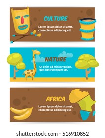 African banner. Culture, nature, africa. Vector Illustration