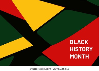 african banner with green yellow and red elements and text 'black history month'