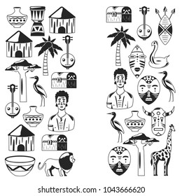 African banners. Africa icons and design elements for banners, posters, backgrounds. 