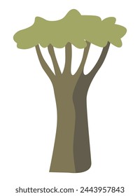 African baobab tree icon color emblem isolated on white background. Vector illustration of powerful plant svg