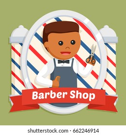 african barber in emblem