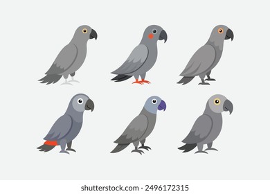  African beautiful grey Parrot vector artwork