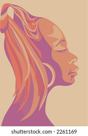 African Beauty -    beautiful women in profile (vector)