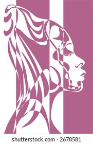 African Beauty - beautiful women in profile (vector)