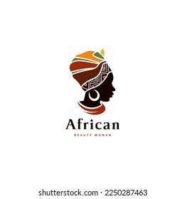 african beauty woman vector logo design inspiration