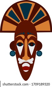 African big mask, illustration, vector on white background
