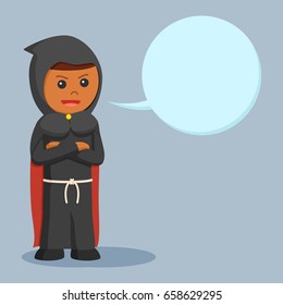 african black monk with callout