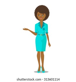 african black woman presentation vector illustration